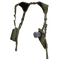 The Condor Vertical Shoulder Holster, shown against a white background, features dual pouches—one for a pistol and the other for extra storage.